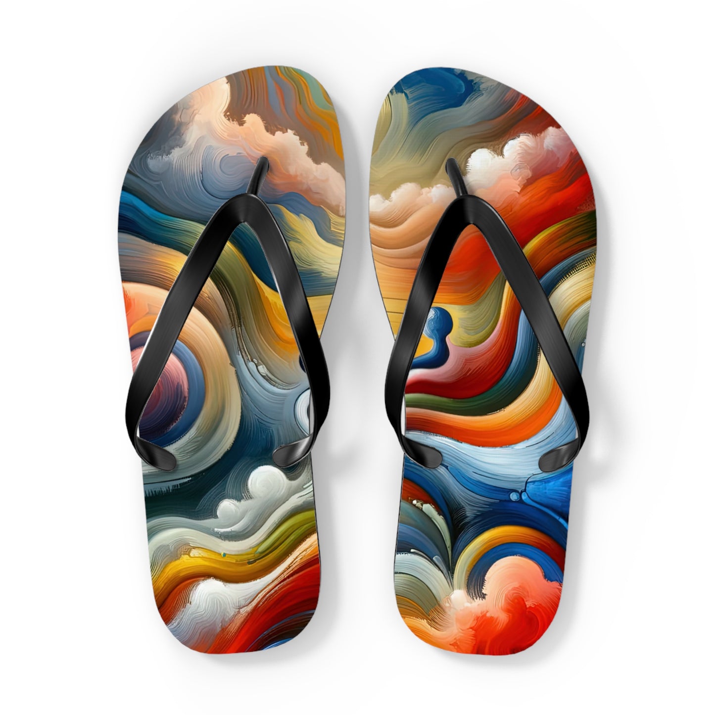 Empathetic Lifeline Abstract Flip Flops