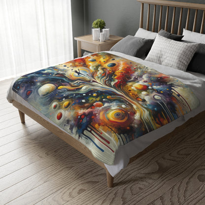 Cosmic Vision Tree Velveteen Microfiber Blanket (Two-sided print)