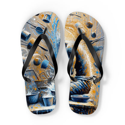 Meditative Kinetic Tachism Flip Flops