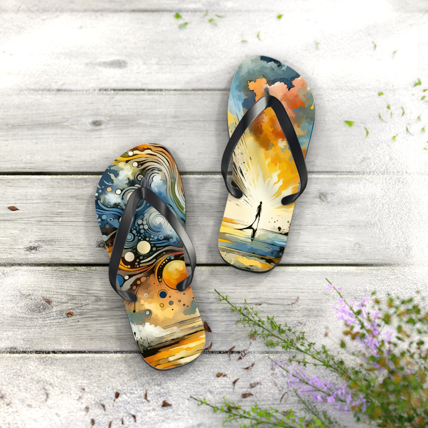 Intentional Awakening Reflection Flip Flops