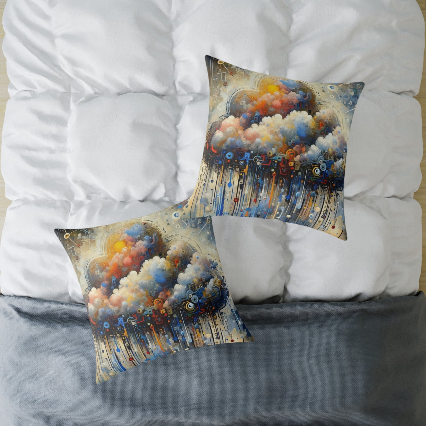 Cloud Community Crafting Spun Polyester Pillow