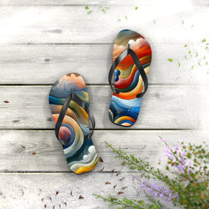 Empathetic Lifeline Abstract Flip Flops
