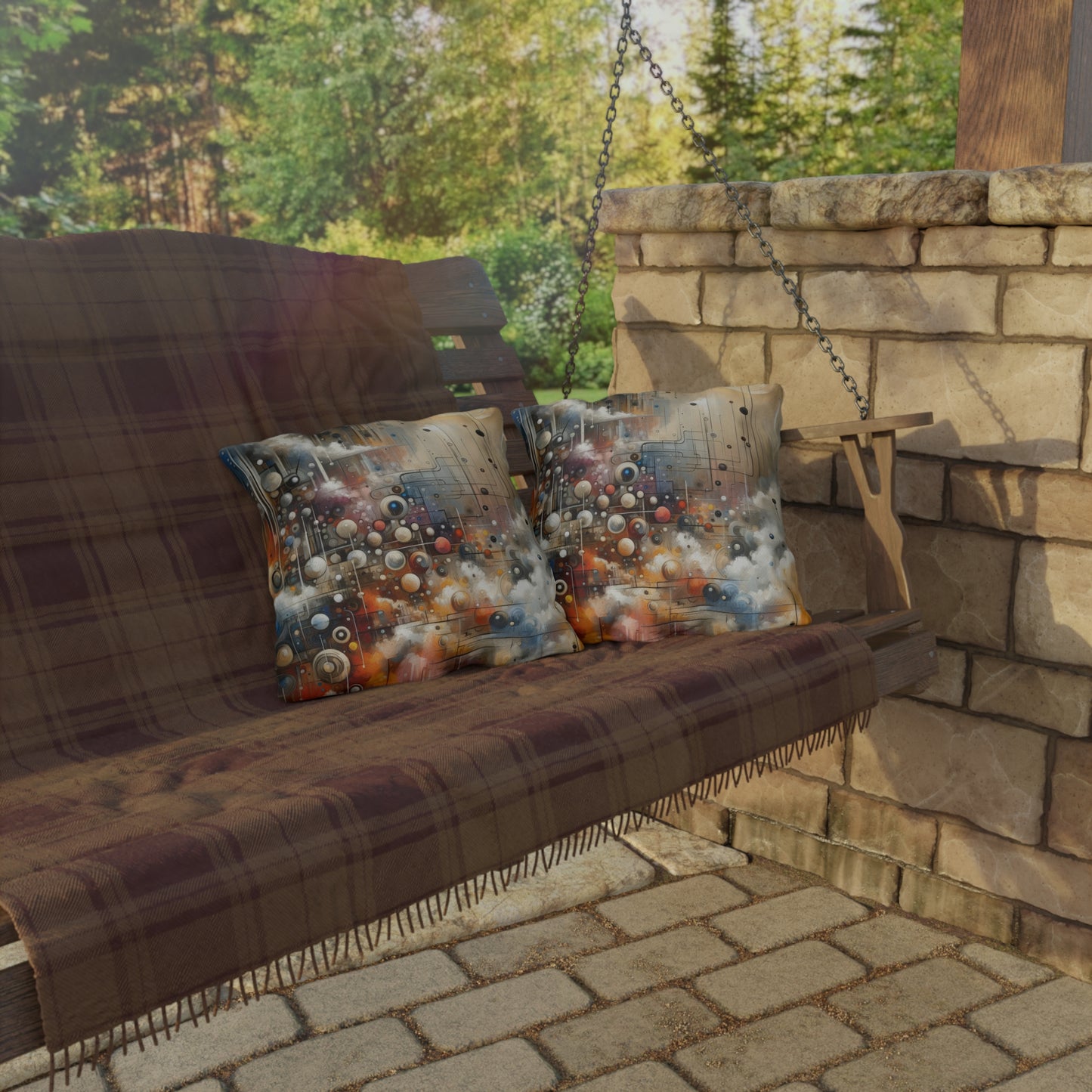 Abstract Mechanical Harmony Outdoor Pillows