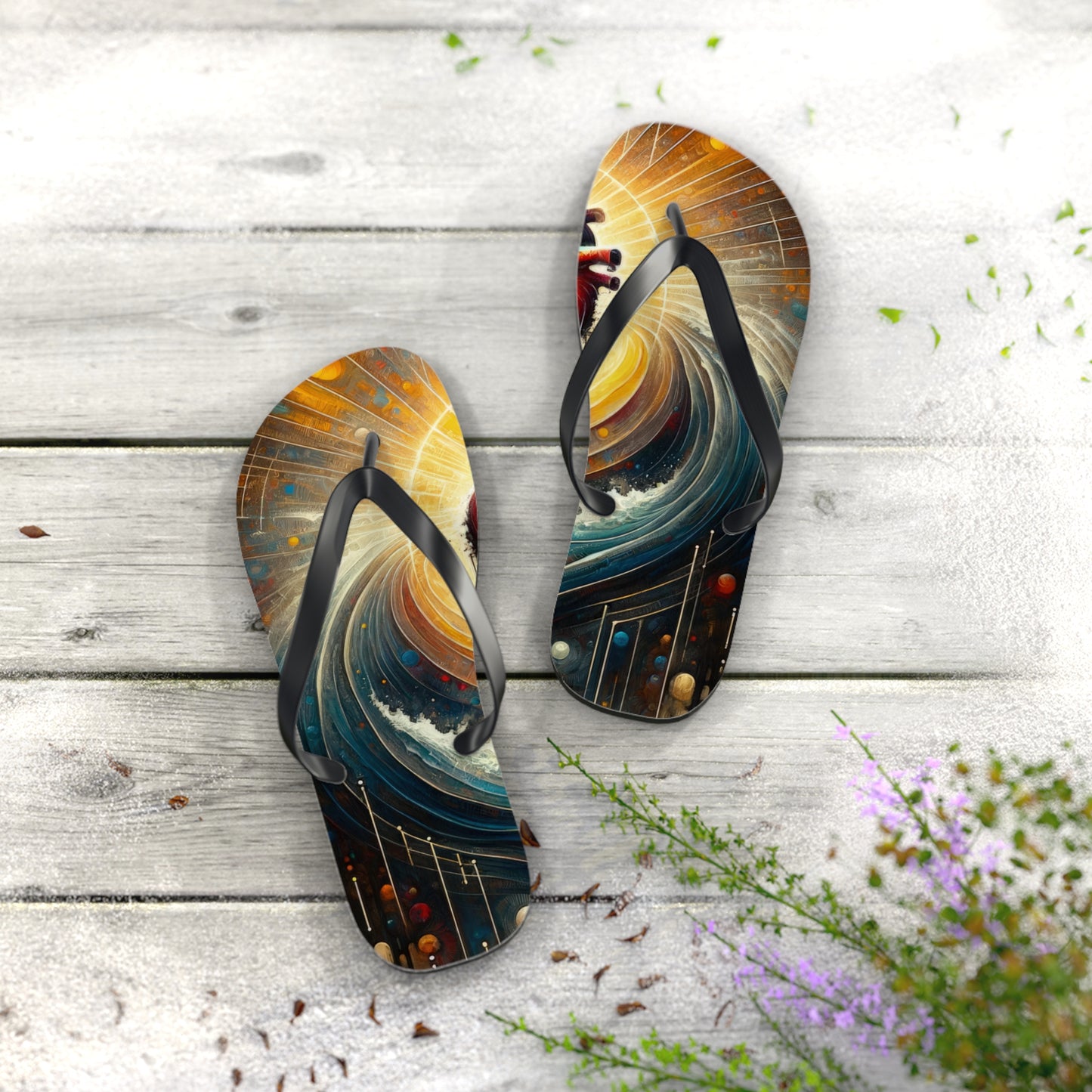 Awakened Heart Waves Flip Flops