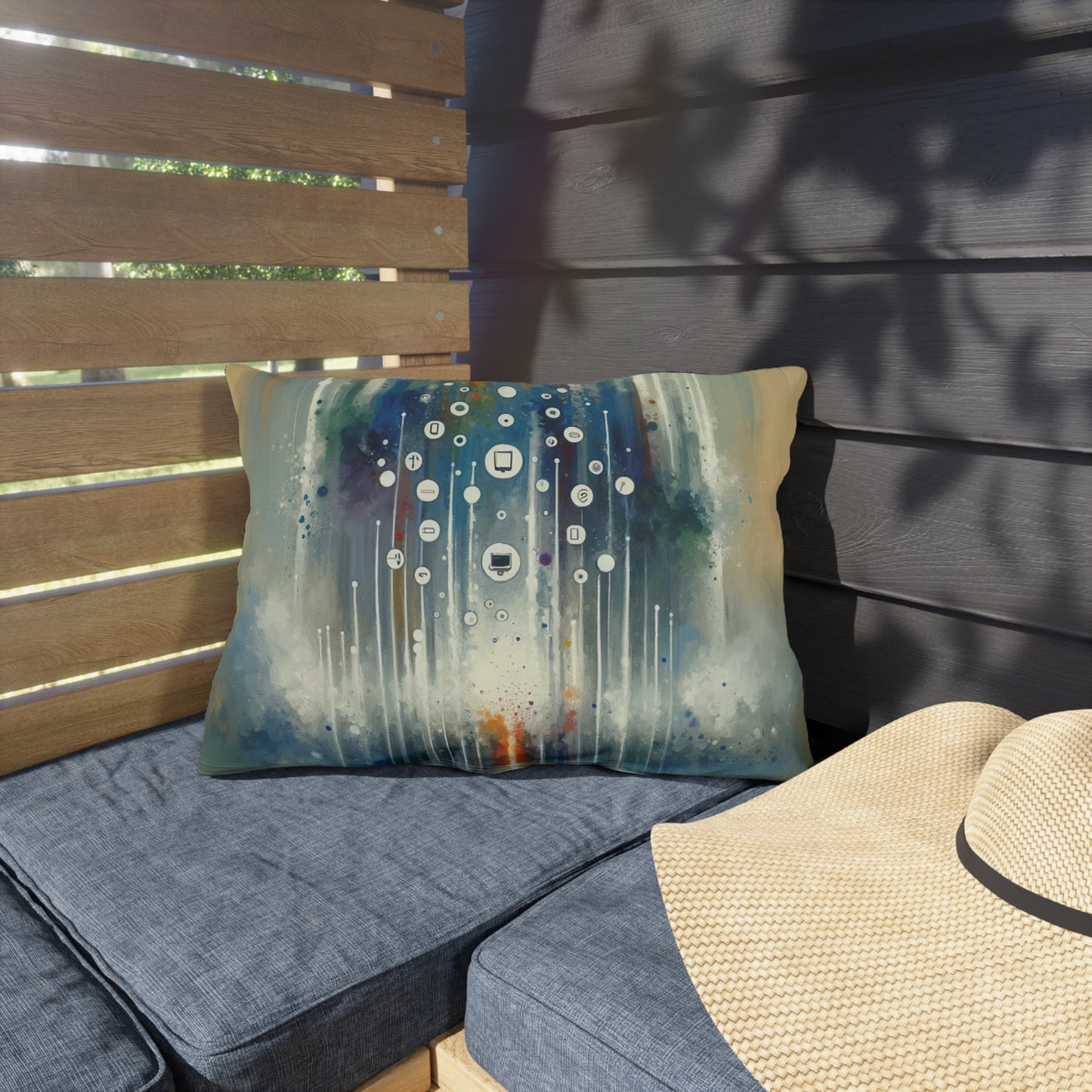 Tachism Digital Escape Outdoor Pillows