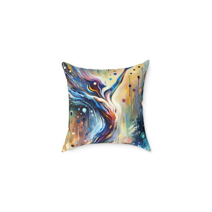 Journey Embrace Tachism Spun Polyester Pillow