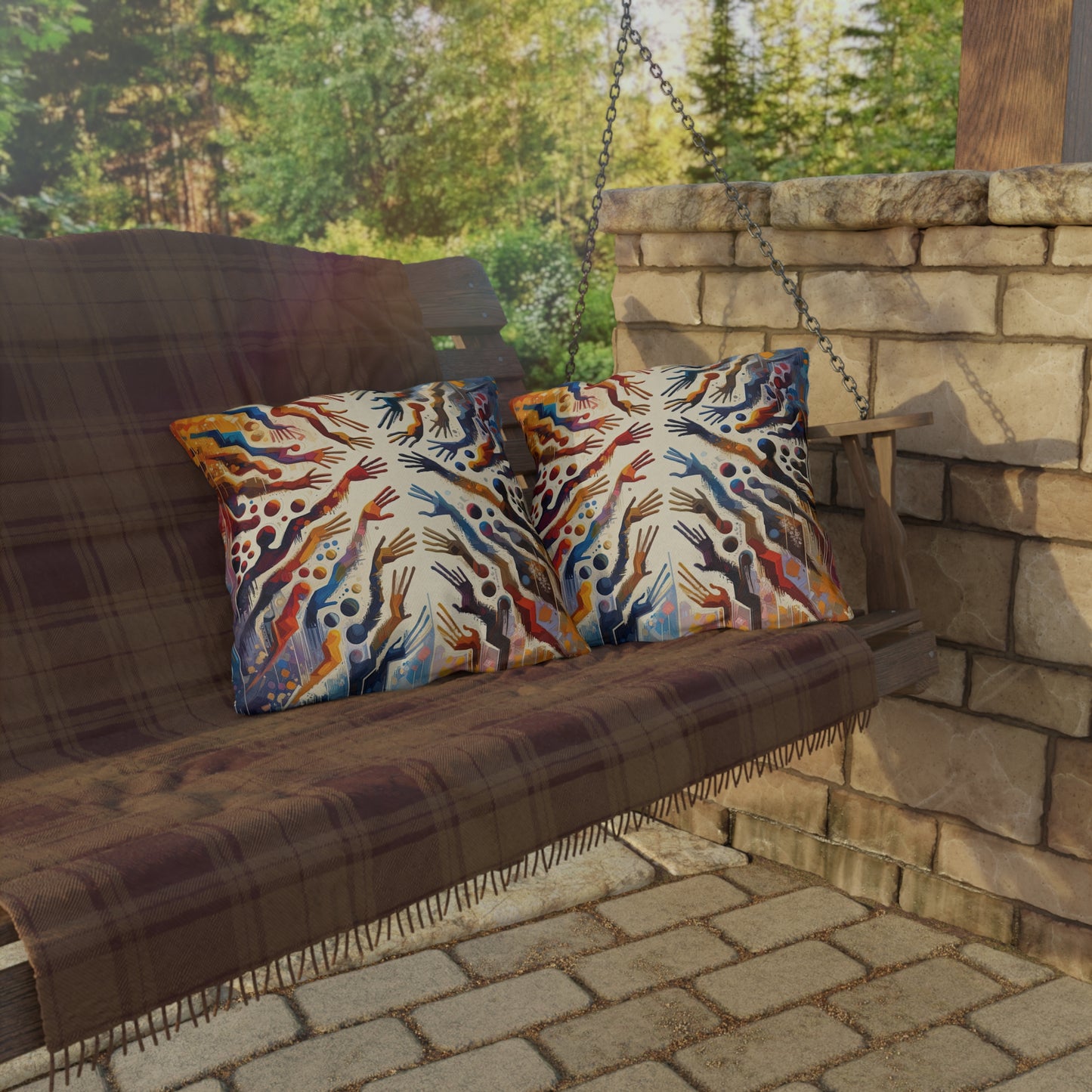 Architects Wisdom Tachism Outdoor Pillows