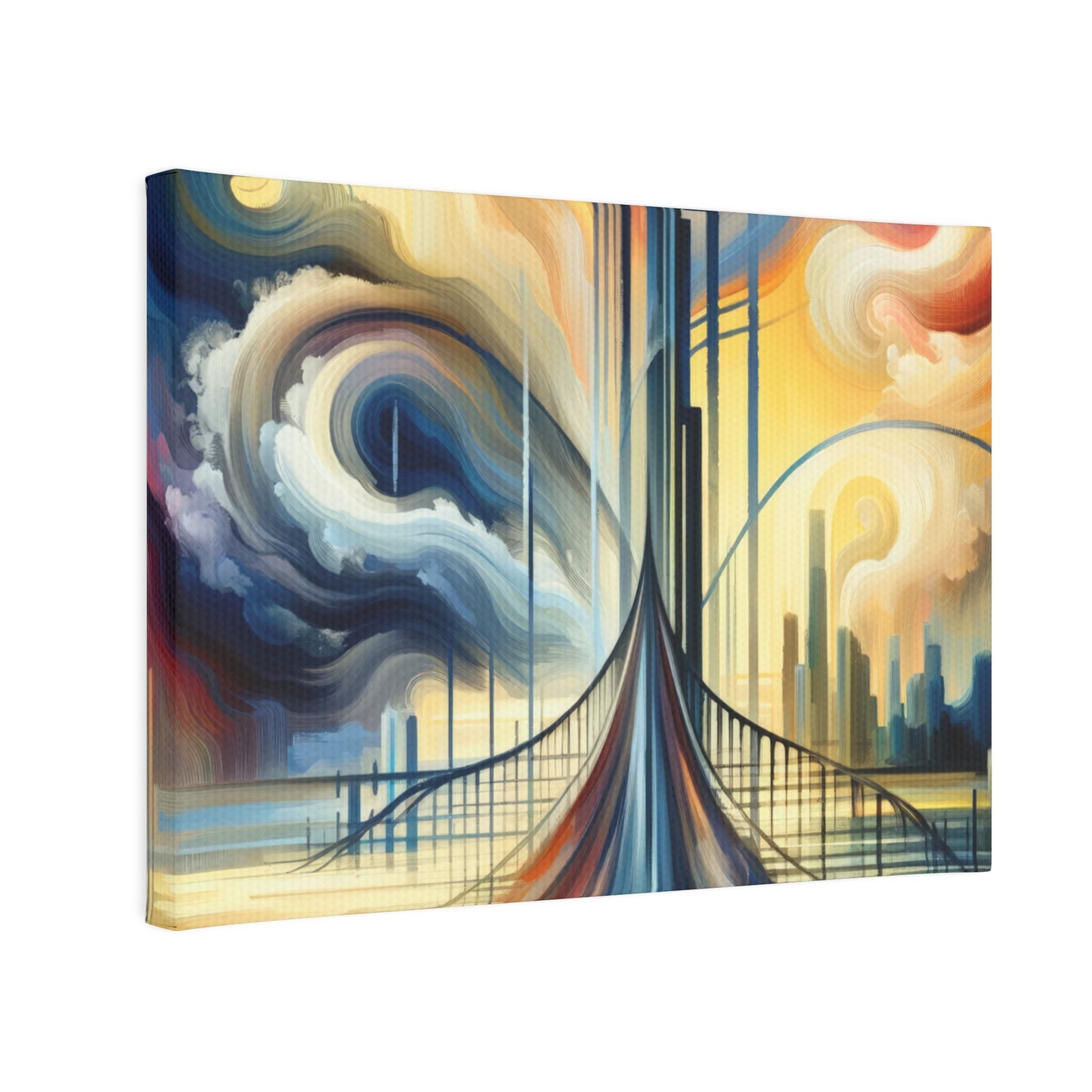 Conscious Bridge Tachism Canvas Photo Tile