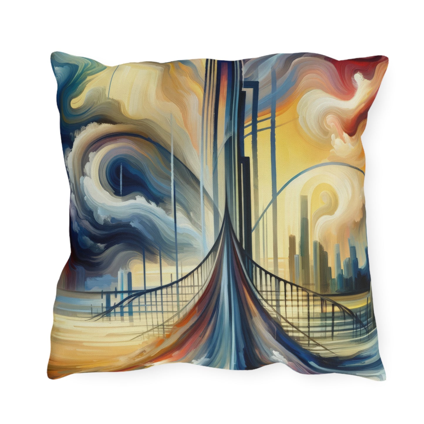 Conscious Bridge Tachism Outdoor Pillows