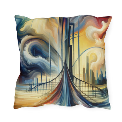Conscious Bridge Tachism Outdoor Pillows
