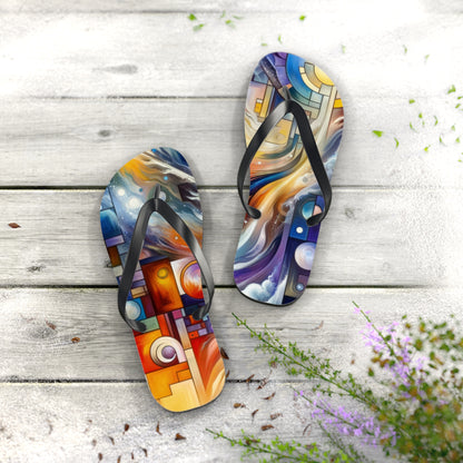 Cosmic Tachism Alchemy Flip Flops