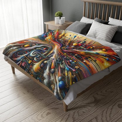 Information Bottleneck Cascade Velveteen Microfiber Blanket (Two-sided print)