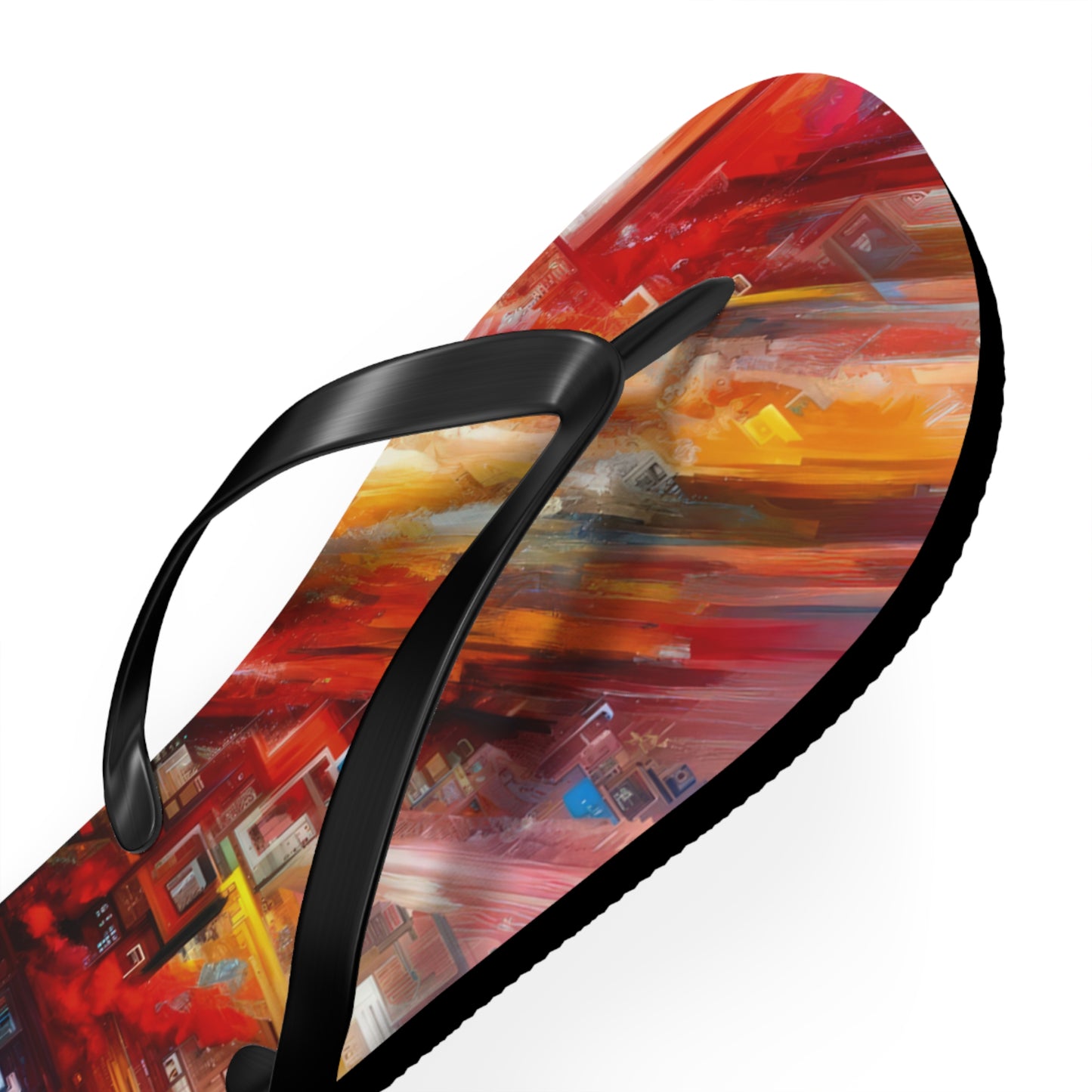 Digital Chaos Symphony Flip Flops
