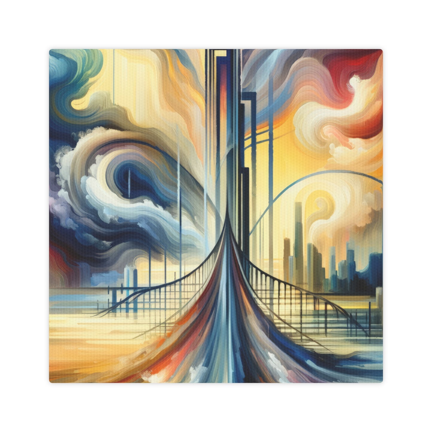 Conscious Bridge Tachism Canvas Photo Tile