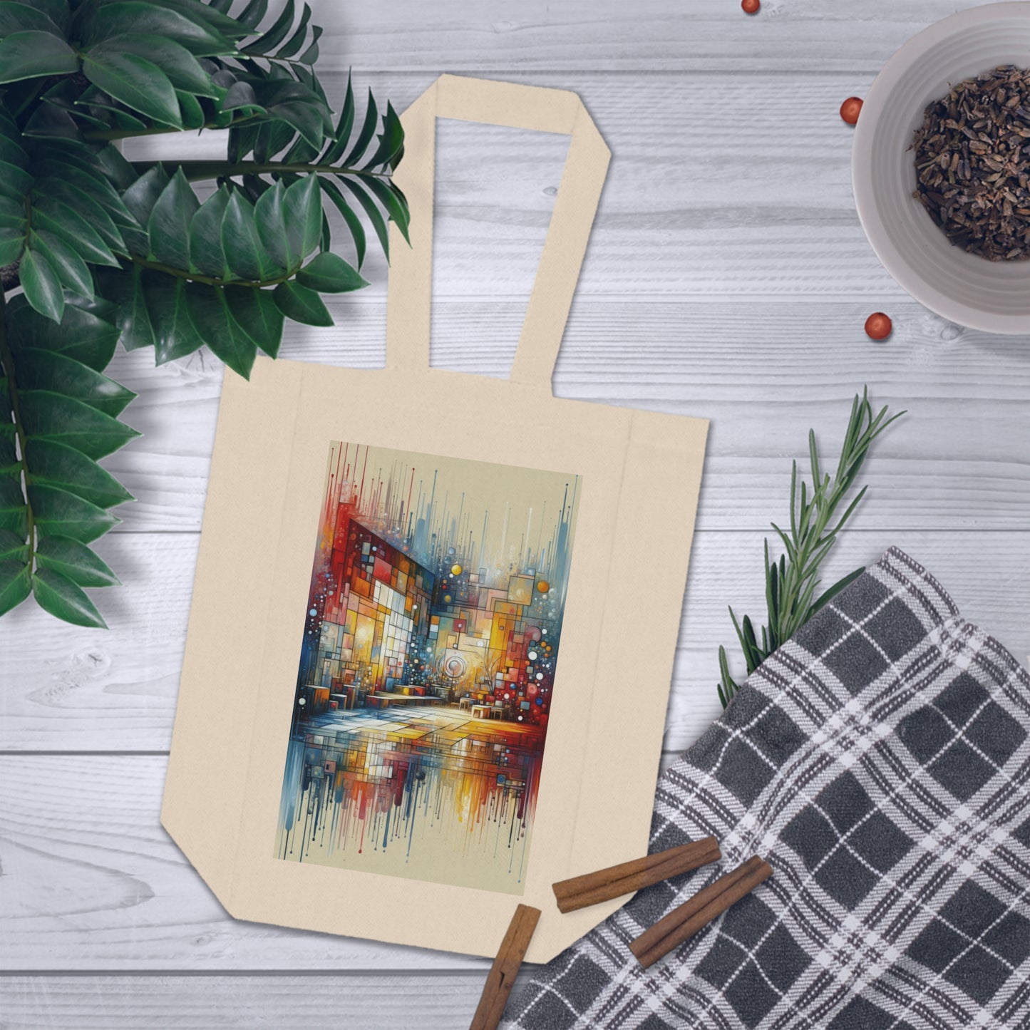 Reflective Habitation Art Double Wine Tote Bag