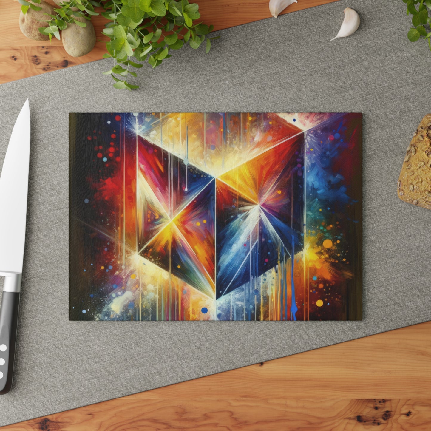 Prismatic Light Spectrum Glass Cutting Board