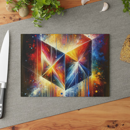 Prismatic Light Spectrum Glass Cutting Board