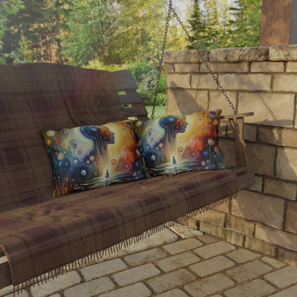 Reflective Oneness Healing Outdoor Pillows