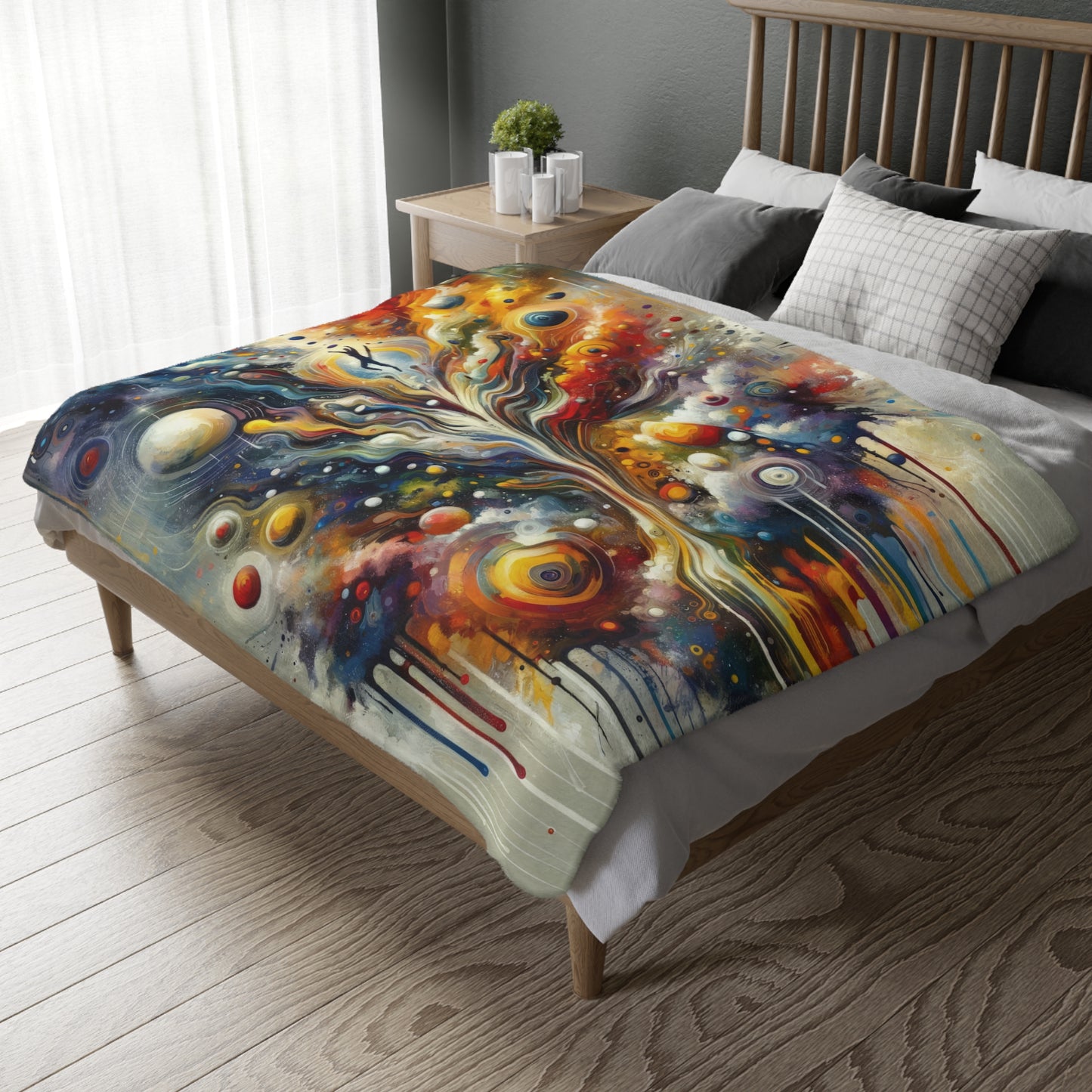 Cosmic Vision Tree Velveteen Microfiber Blanket (Two-sided print)
