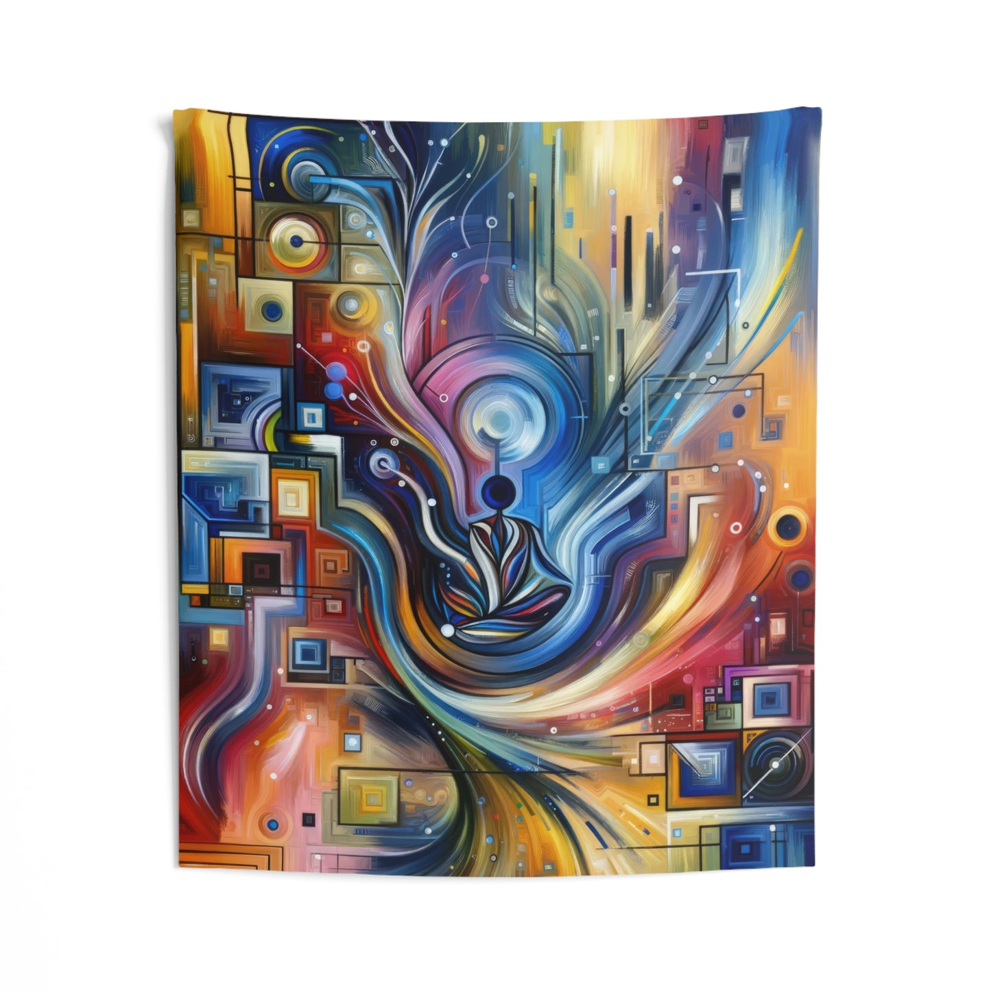 Digital Mindfulness Abstract Indoor Wall Tapestries