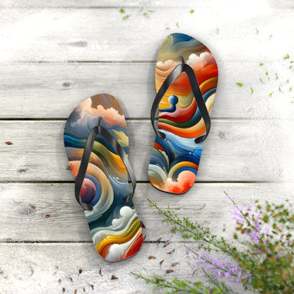Empathetic Lifeline Abstract Flip Flops