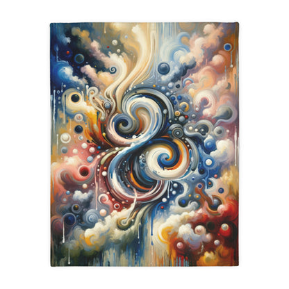 Paradoxical Embrace Tachism Velveteen Microfiber Blanket (Two-sided print)