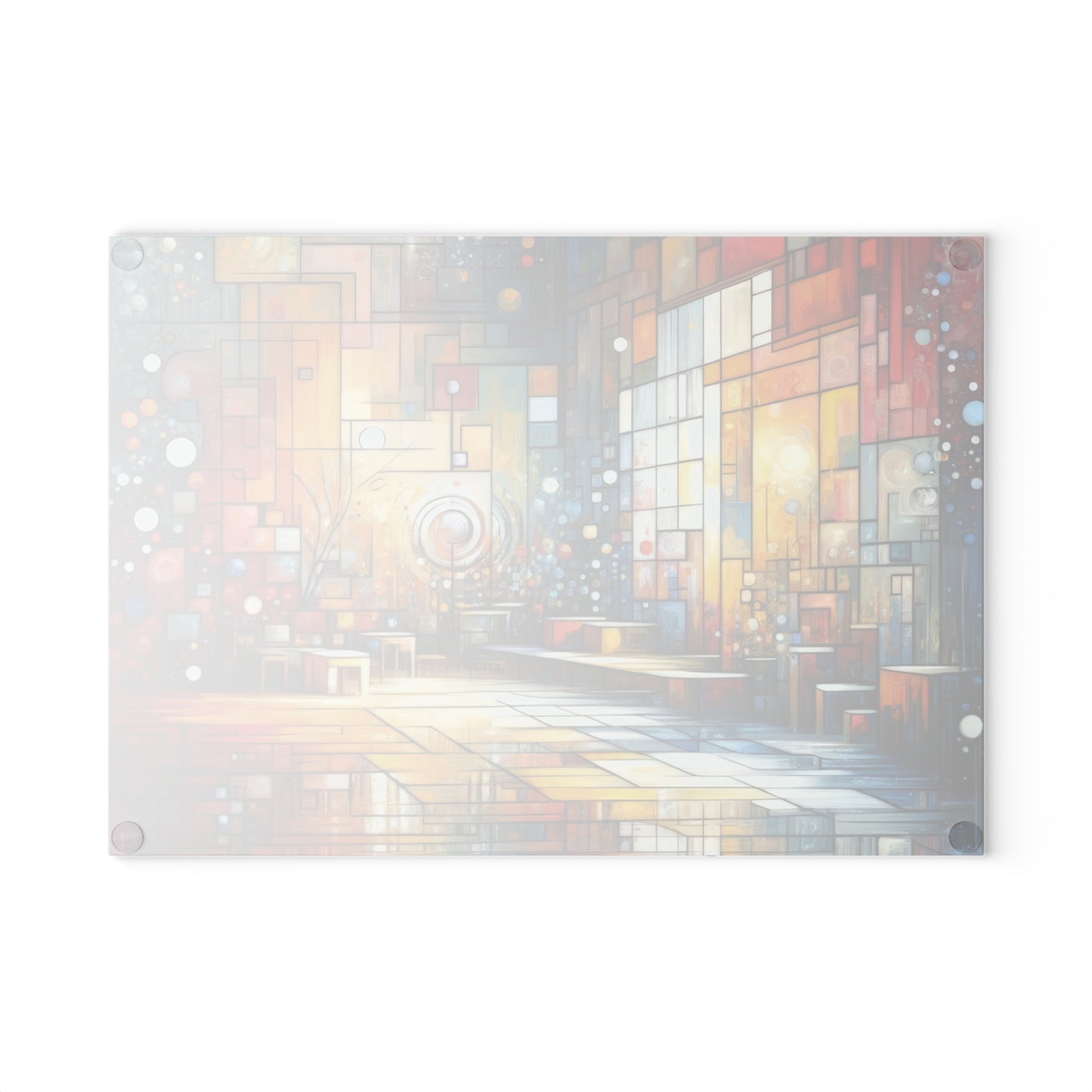 Reflective Habitation Art Glass Cutting Board