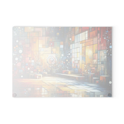 Reflective Habitation Art Glass Cutting Board