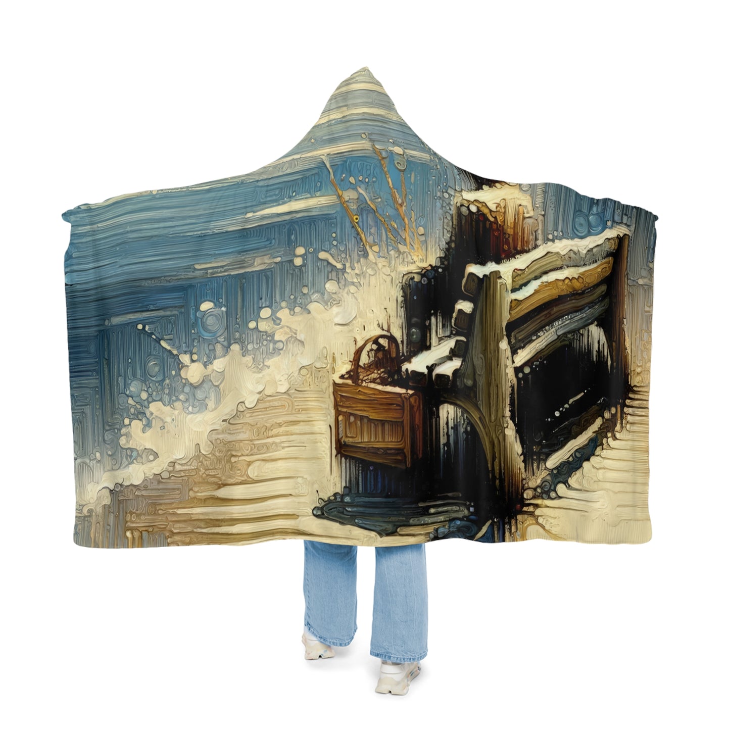 Seaside Solitude Tachism Snuggle Blanket