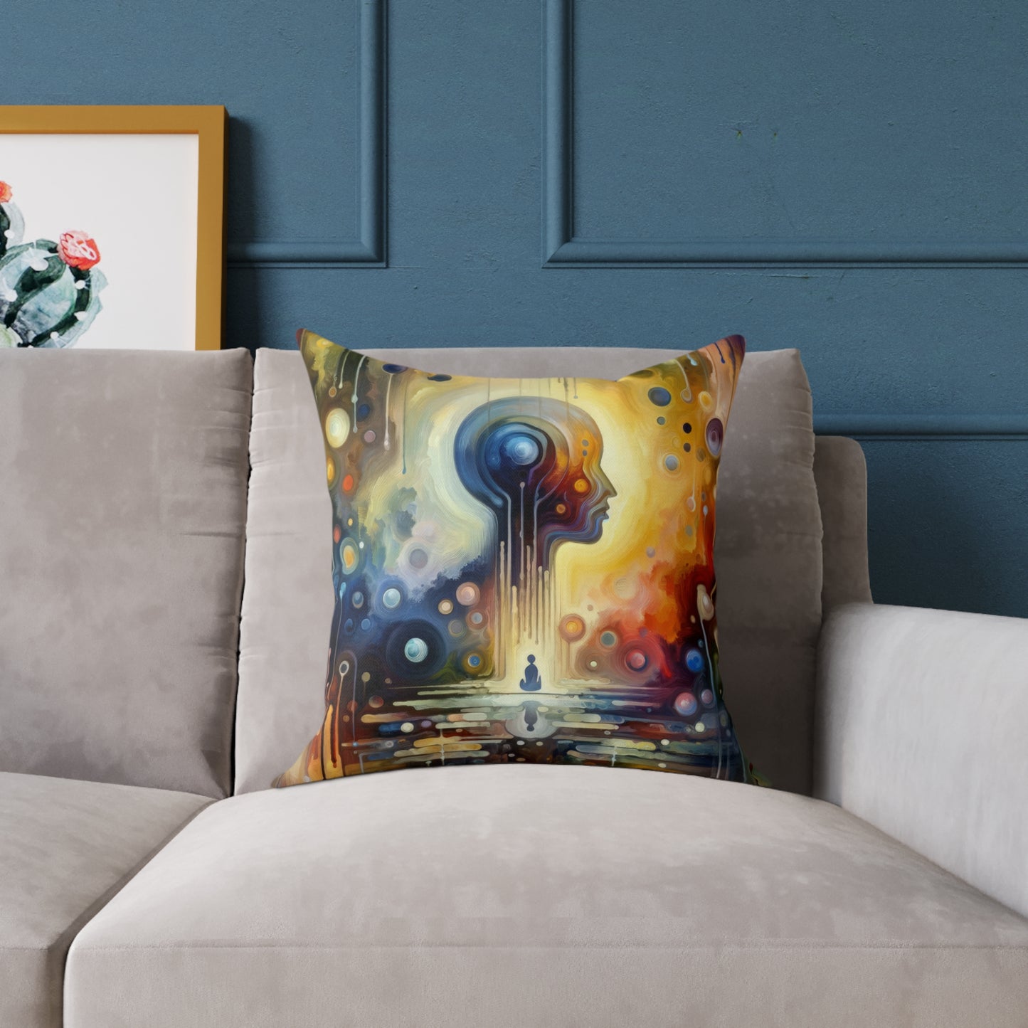 Reflective Oneness Healing Spun Polyester Pillow