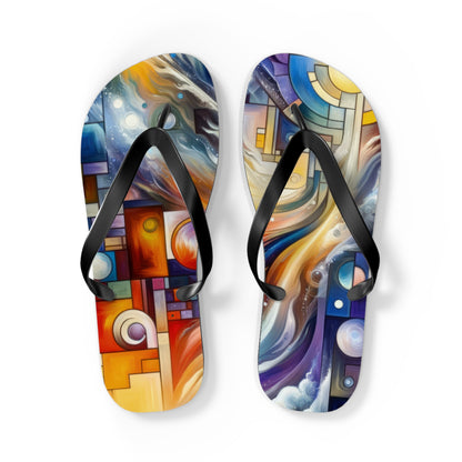 Cosmic Tachism Alchemy Flip Flops