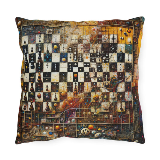 Cosmic Chess Integration Outdoor Pillows