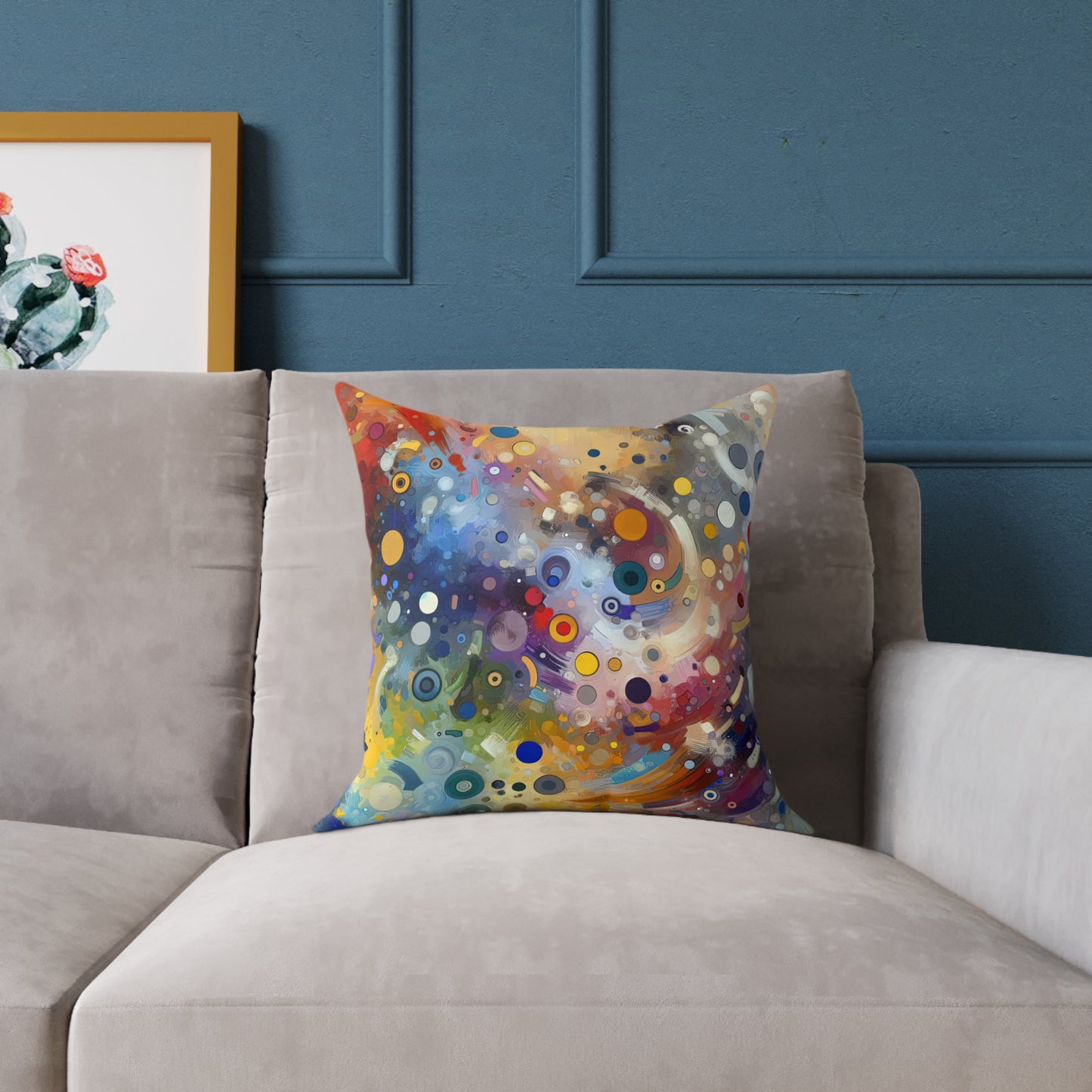 Humorous Unified Tachism Spun Polyester Pillow