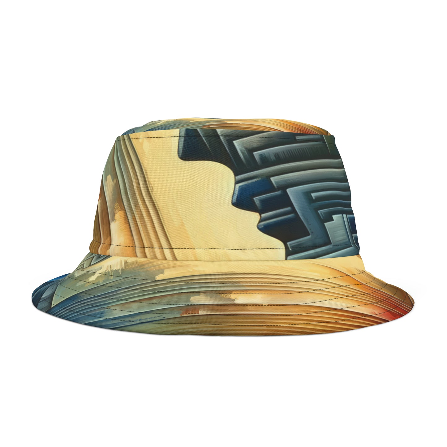 Abstract Geometric Boundaries Bucket Hat (AOP)