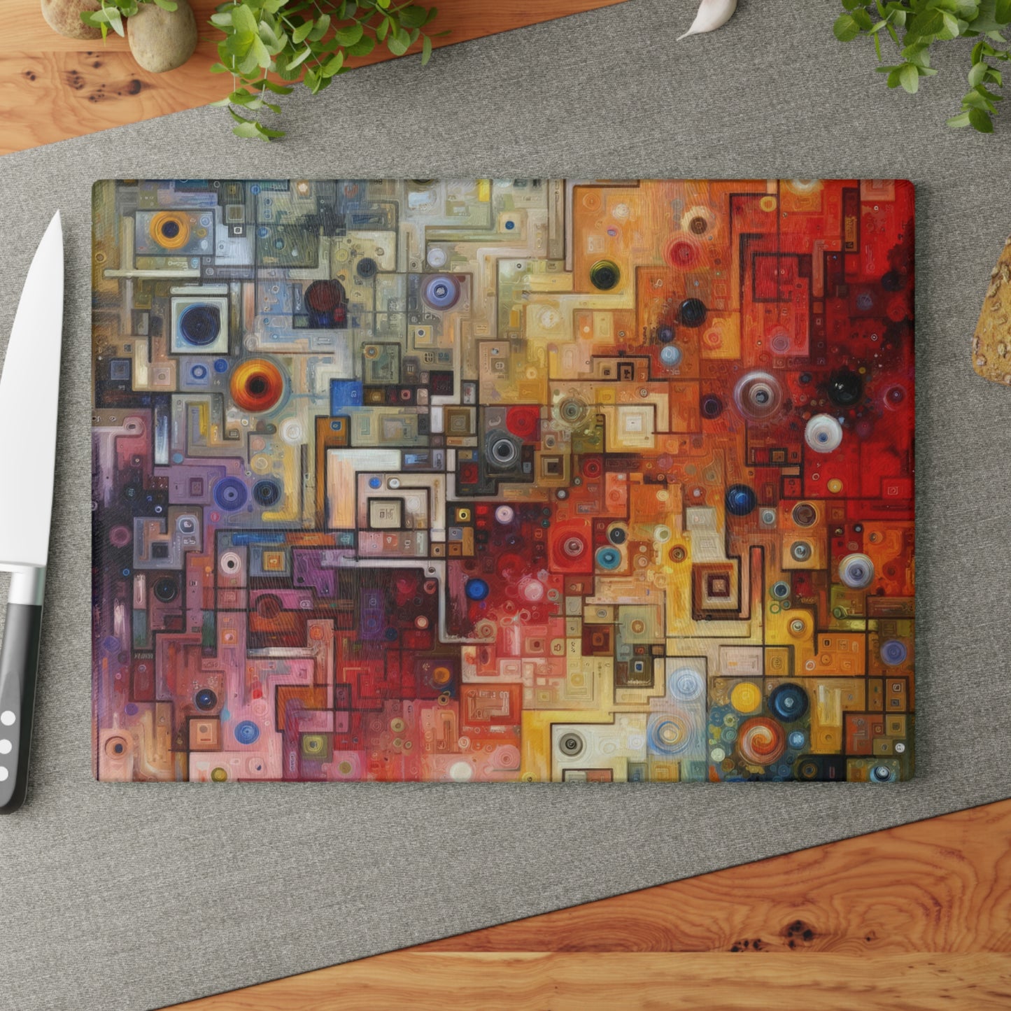 Witty Conversation Tapestry Glass Cutting Board