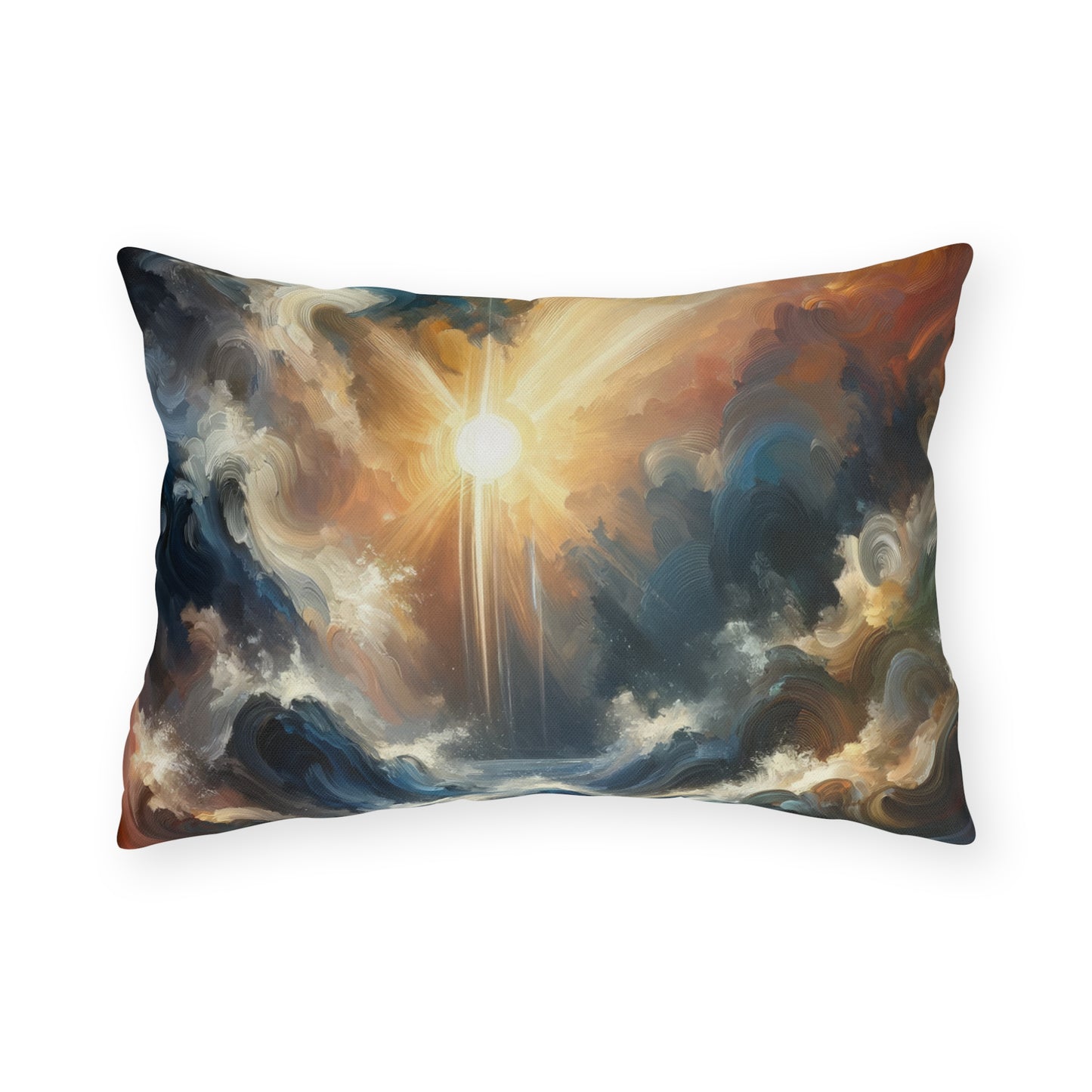 Tumultuous Sea Enlightenment Outdoor Pillows