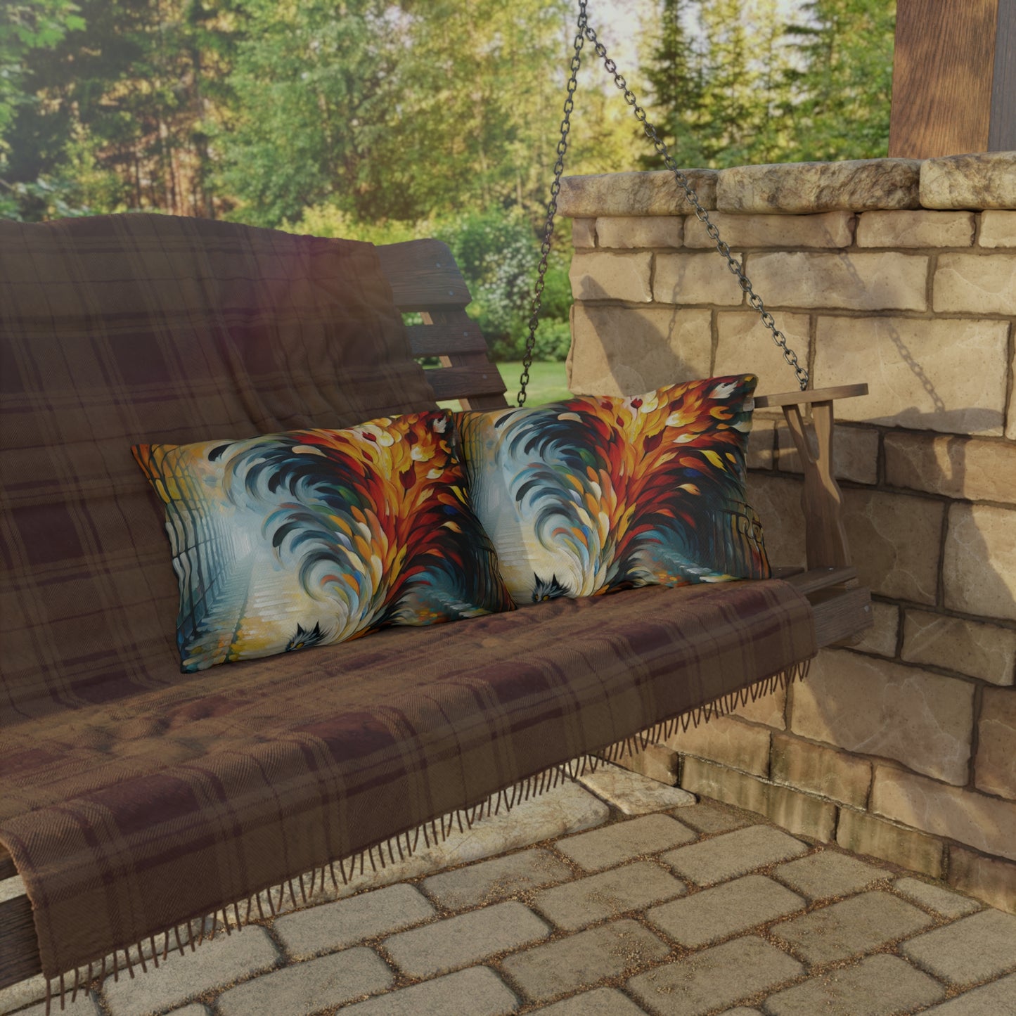 Autumn Whirlwind Escape Outdoor Pillows