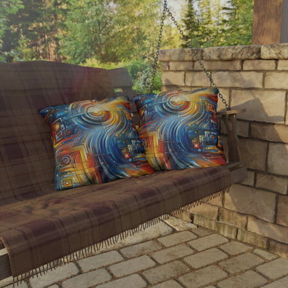 Digital Tachism Connectivity Outdoor Pillows