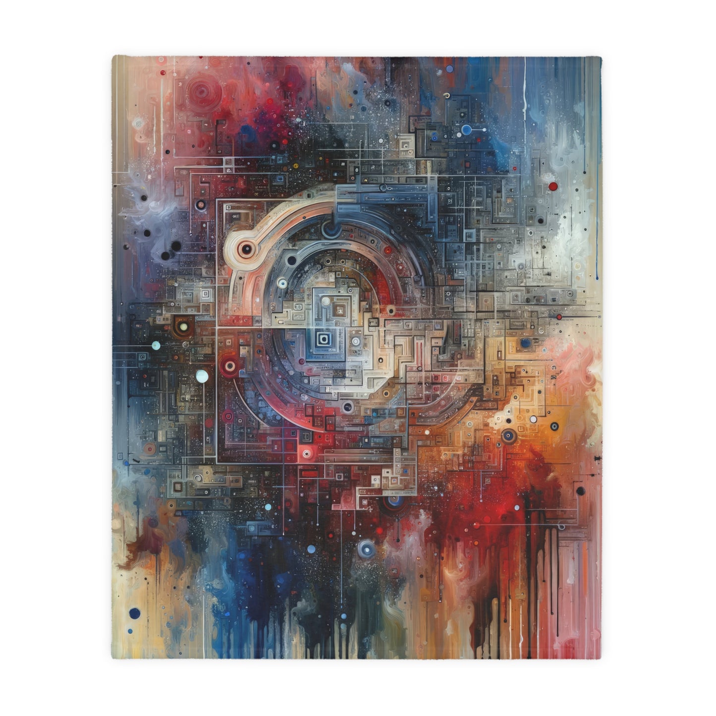 Awareness Algorithm Tachism Velveteen Microfiber Blanket (Two-sided print)