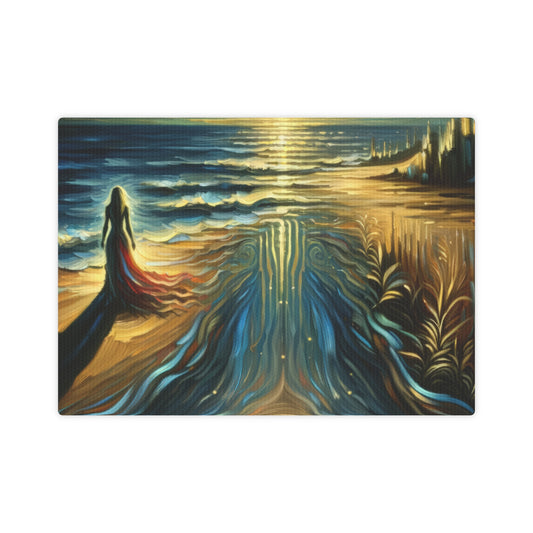 Solitary Evening Departure Canvas Photo Tile