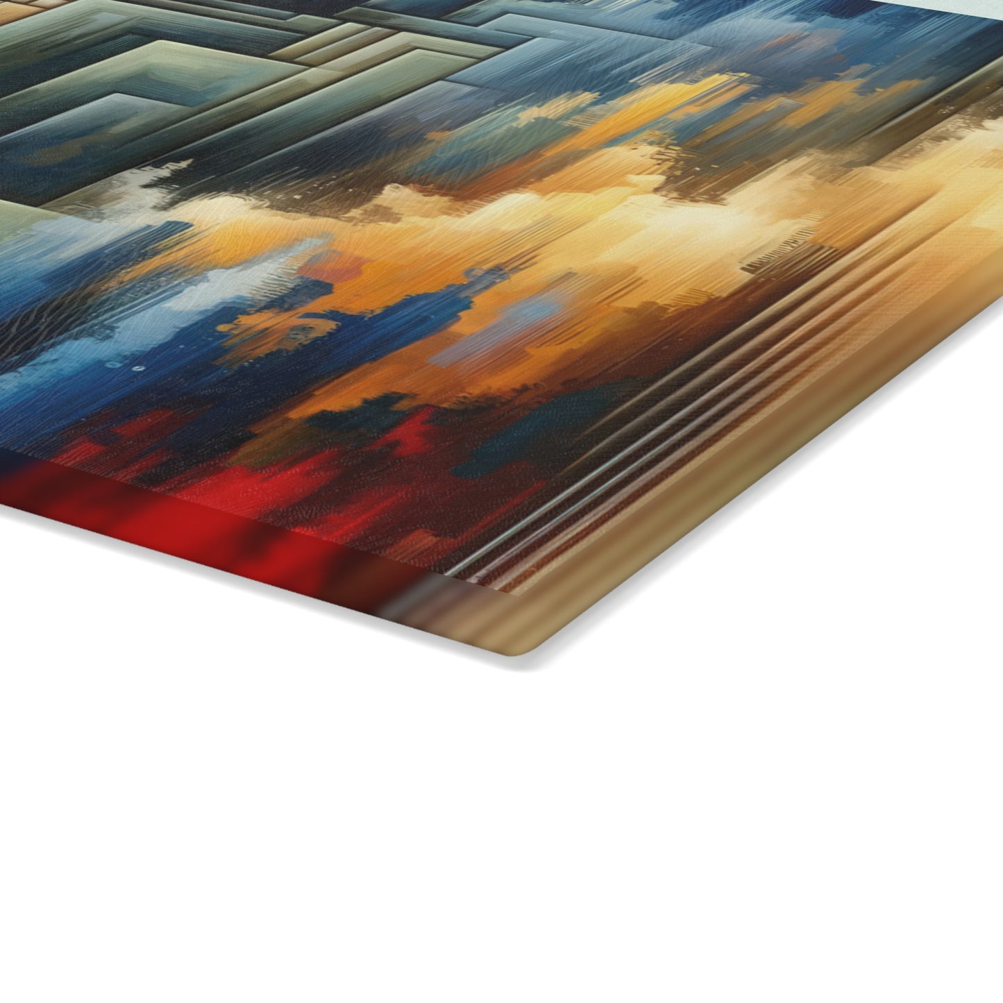 Abstract Geometric Boundaries Glass Cutting Board