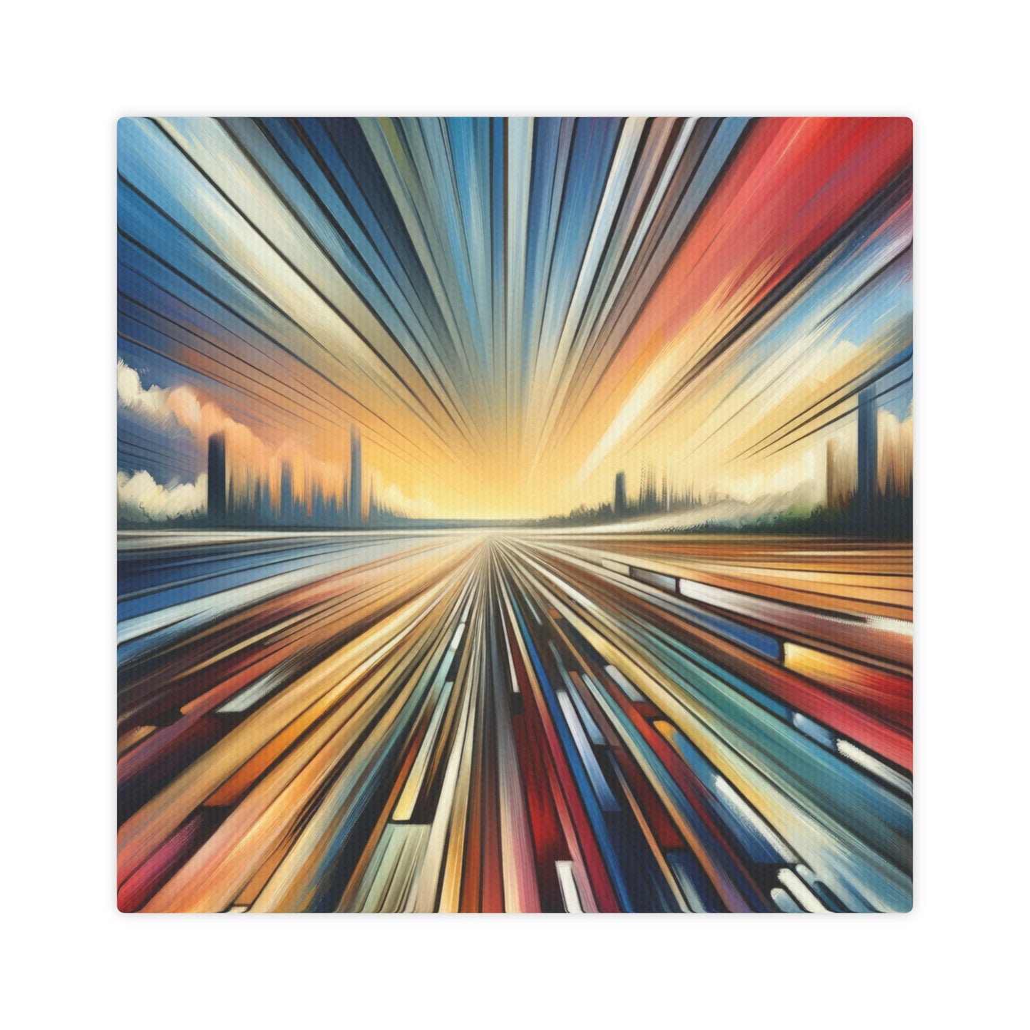 Strategic Horizon Tachism Canvas Photo Tile