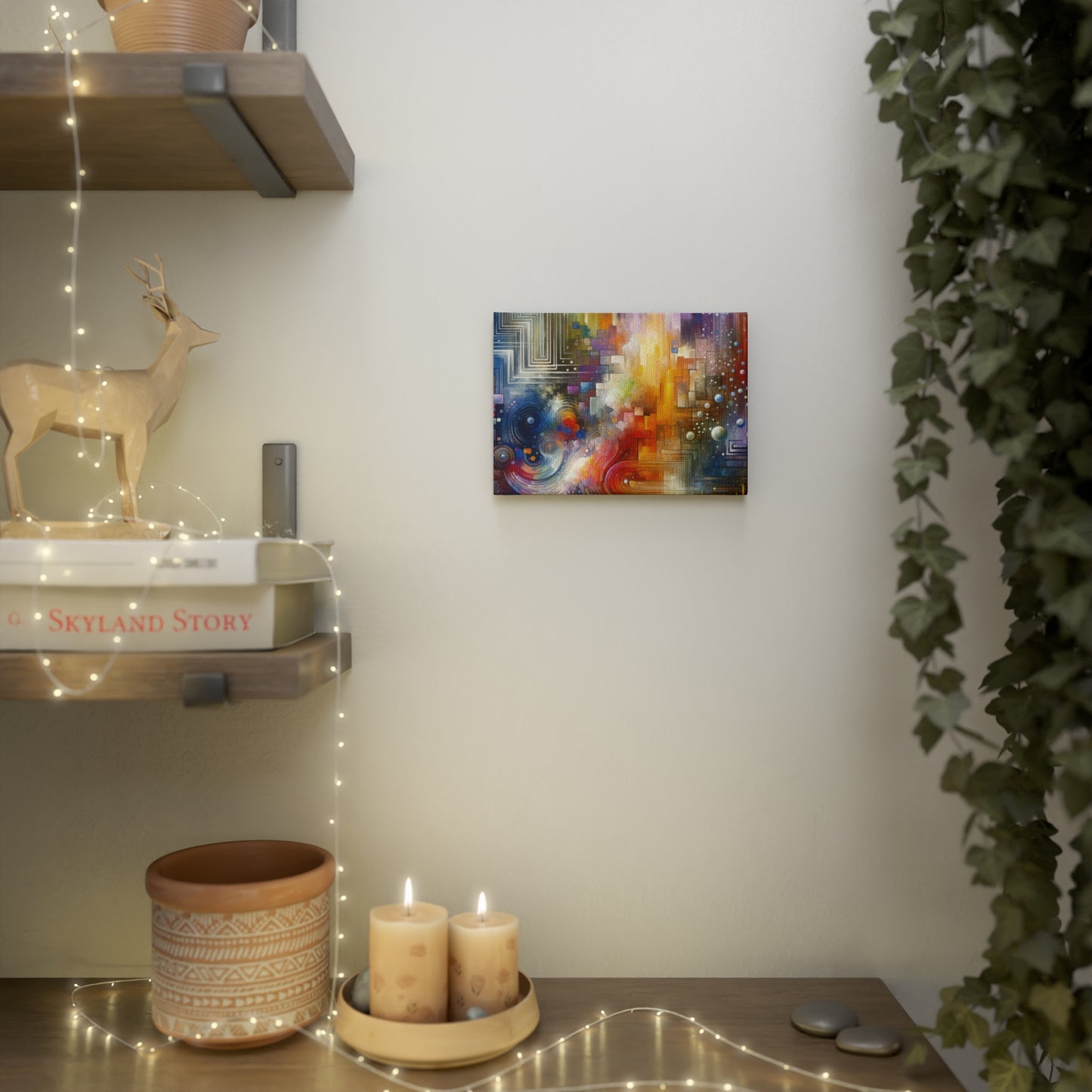 Abstract Technicolor Synthesis Canvas Photo Tile