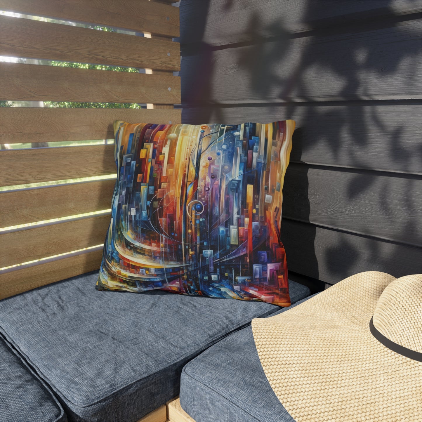 Symphonic Glass Resonance Outdoor Pillows