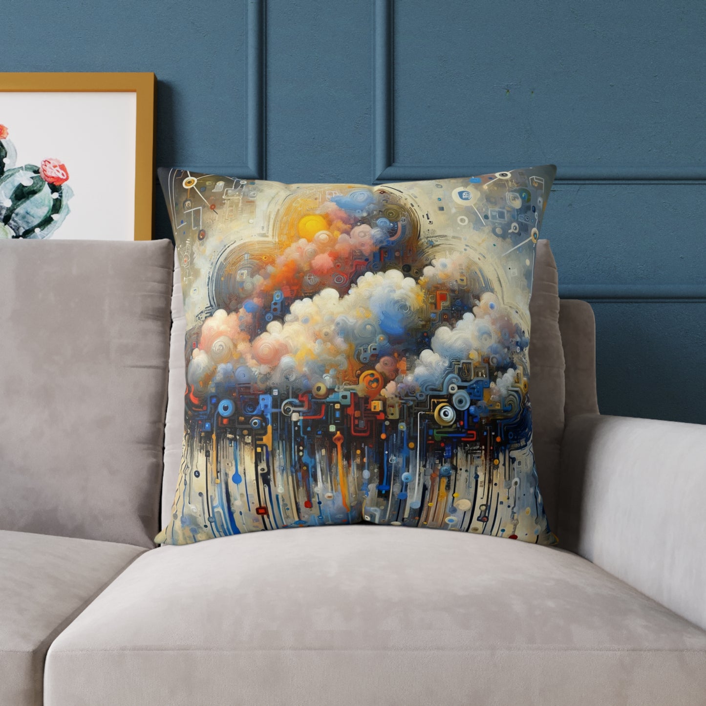 Cloud Community Crafting Spun Polyester Pillow