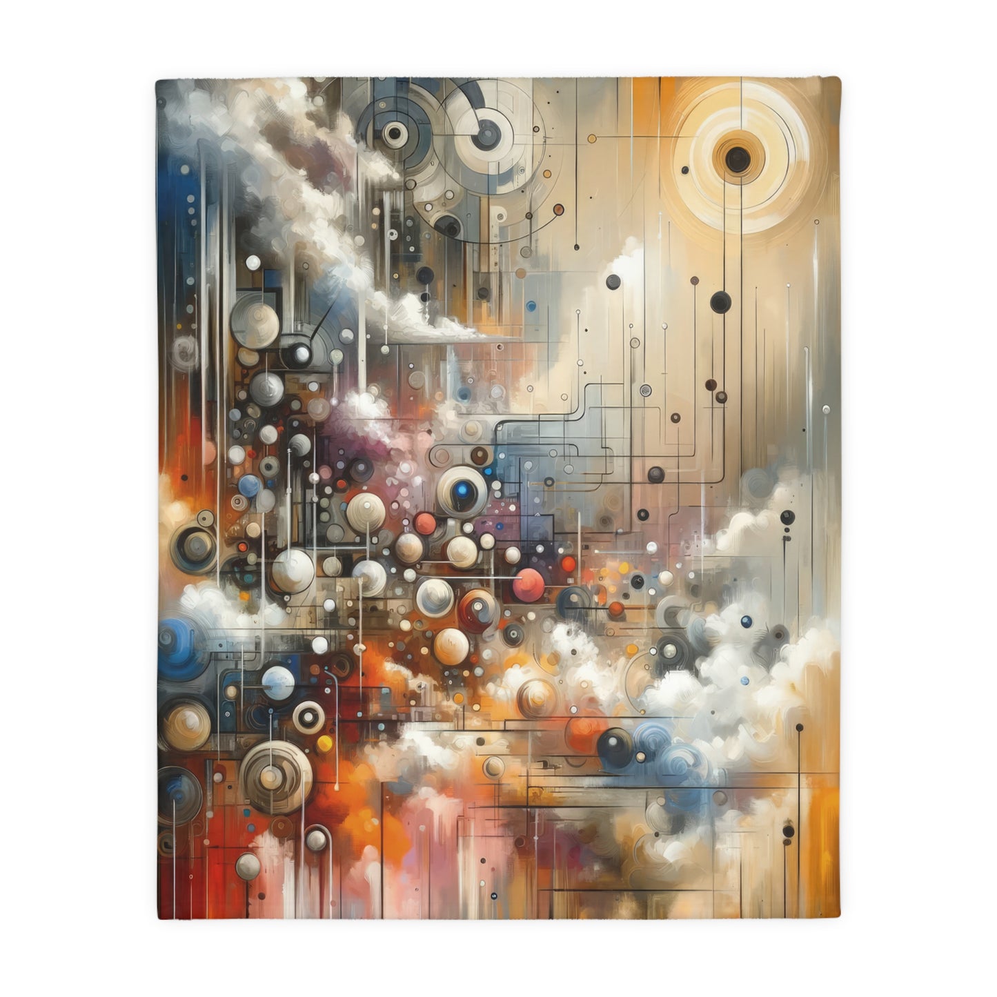 Abstract Mechanical Harmony Velveteen Microfiber Blanket (Two-sided print)