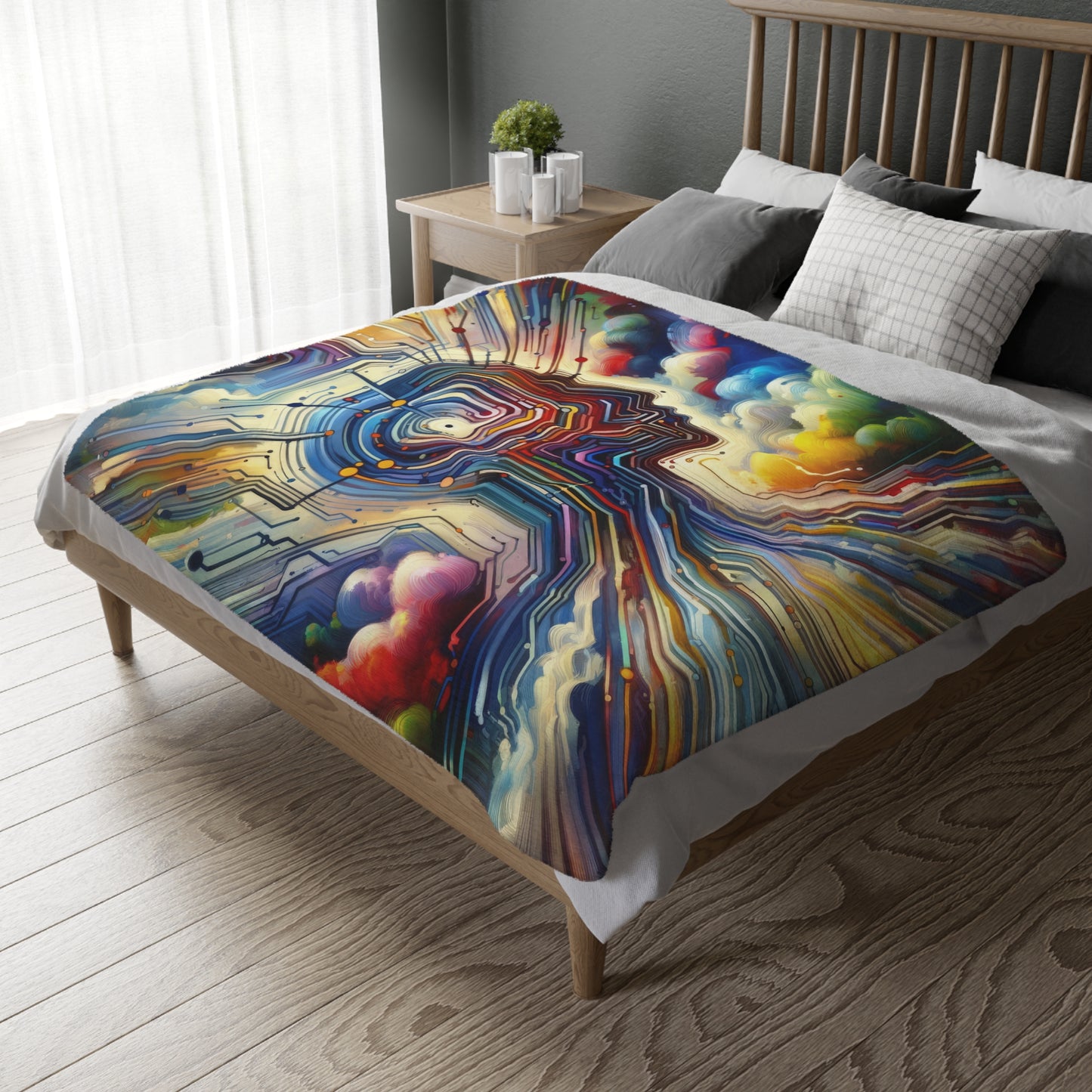 Supportive Digital Empathy Velveteen Microfiber Blanket (Two-sided print)