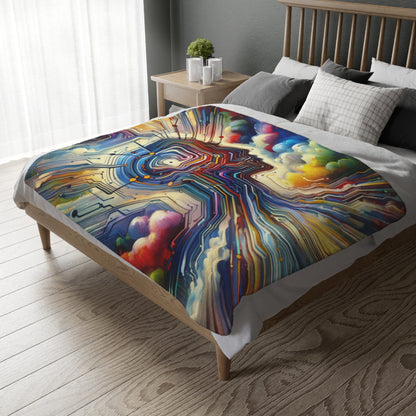 Supportive Digital Empathy Velveteen Microfiber Blanket (Two-sided print)