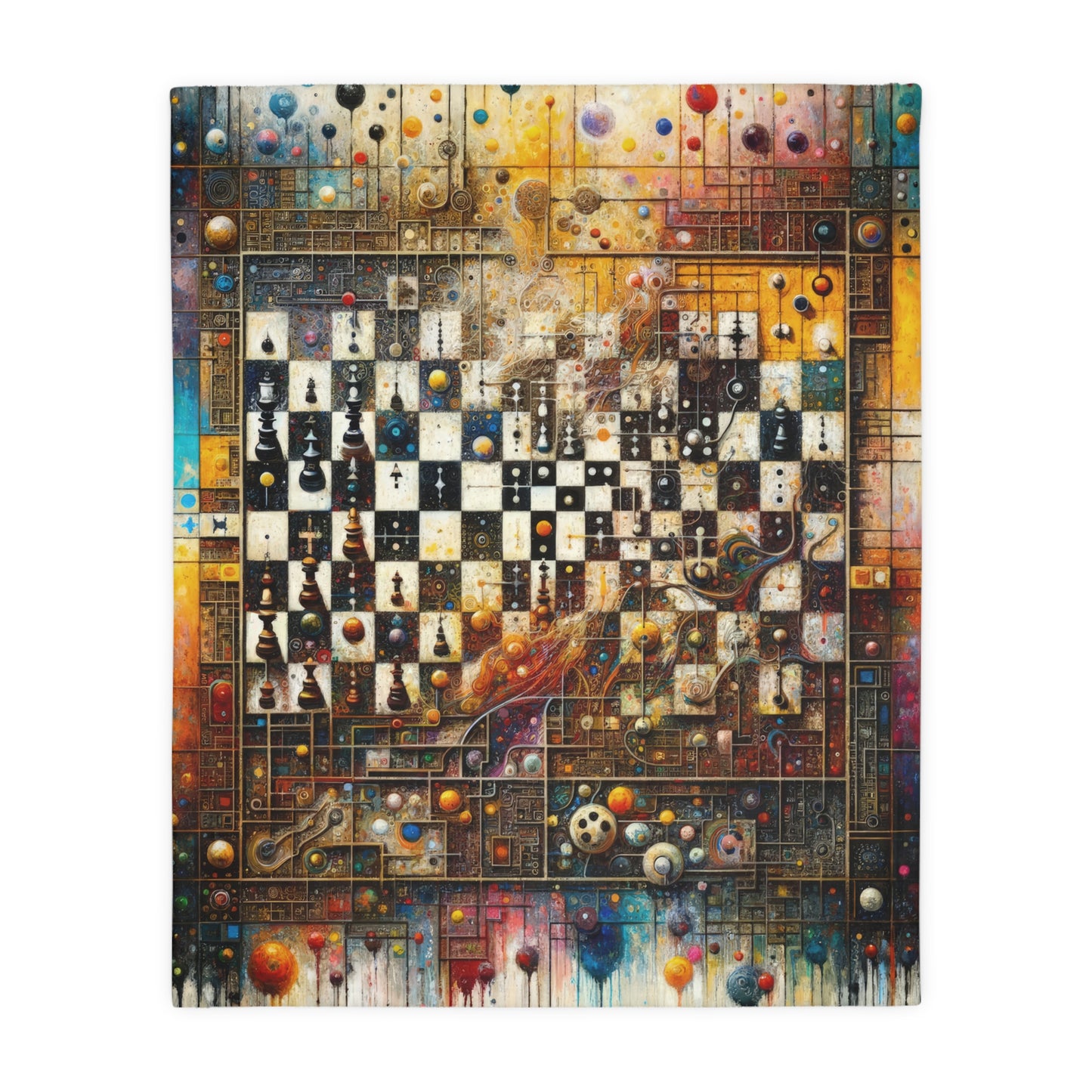 Cosmic Chess Integration Velveteen Microfiber Blanket (Two-sided print)