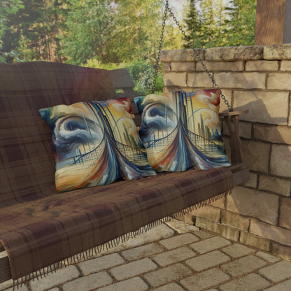 Conscious Bridge Tachism Outdoor Pillows